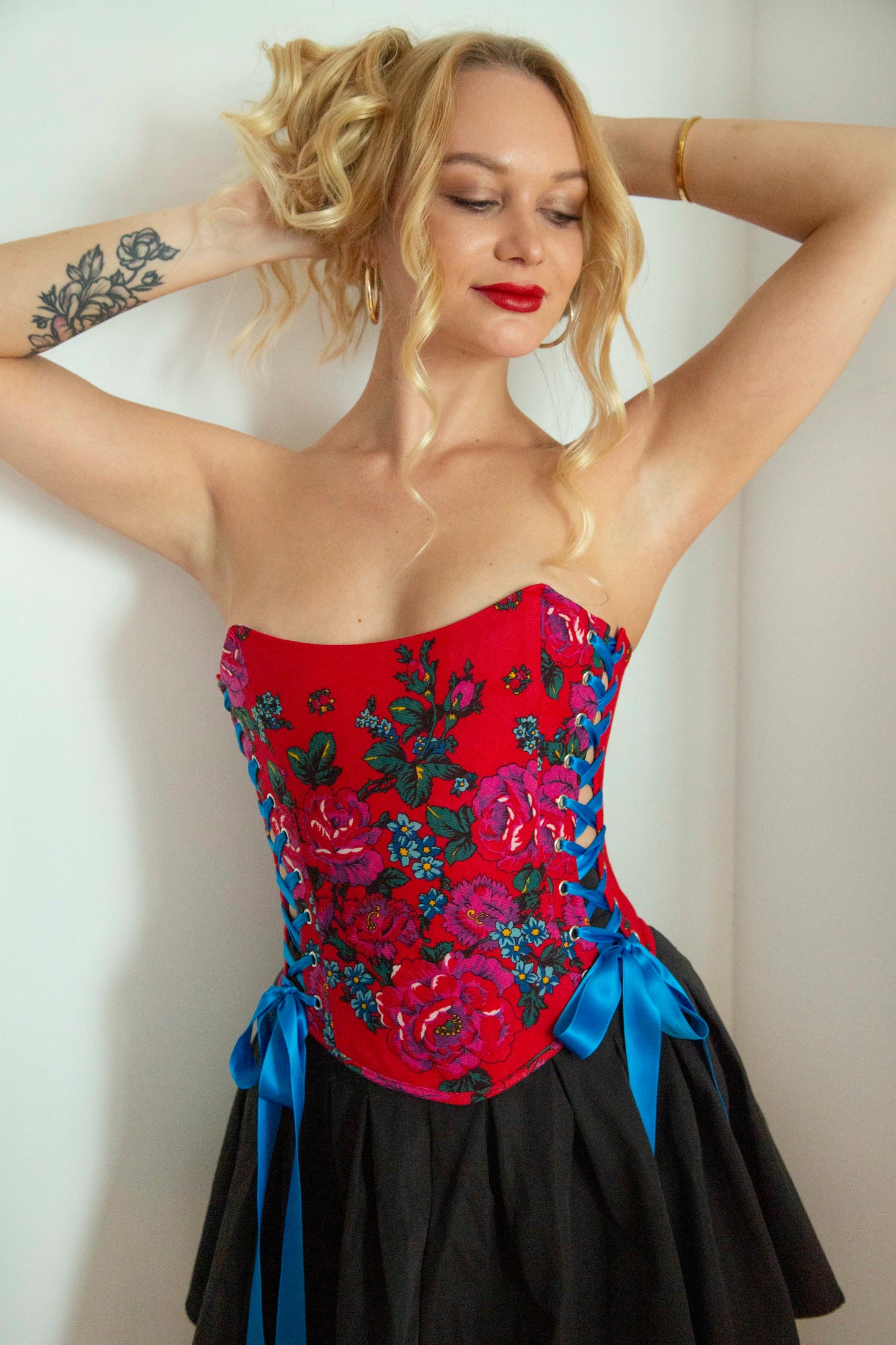 Red Babushka Shawl Corset