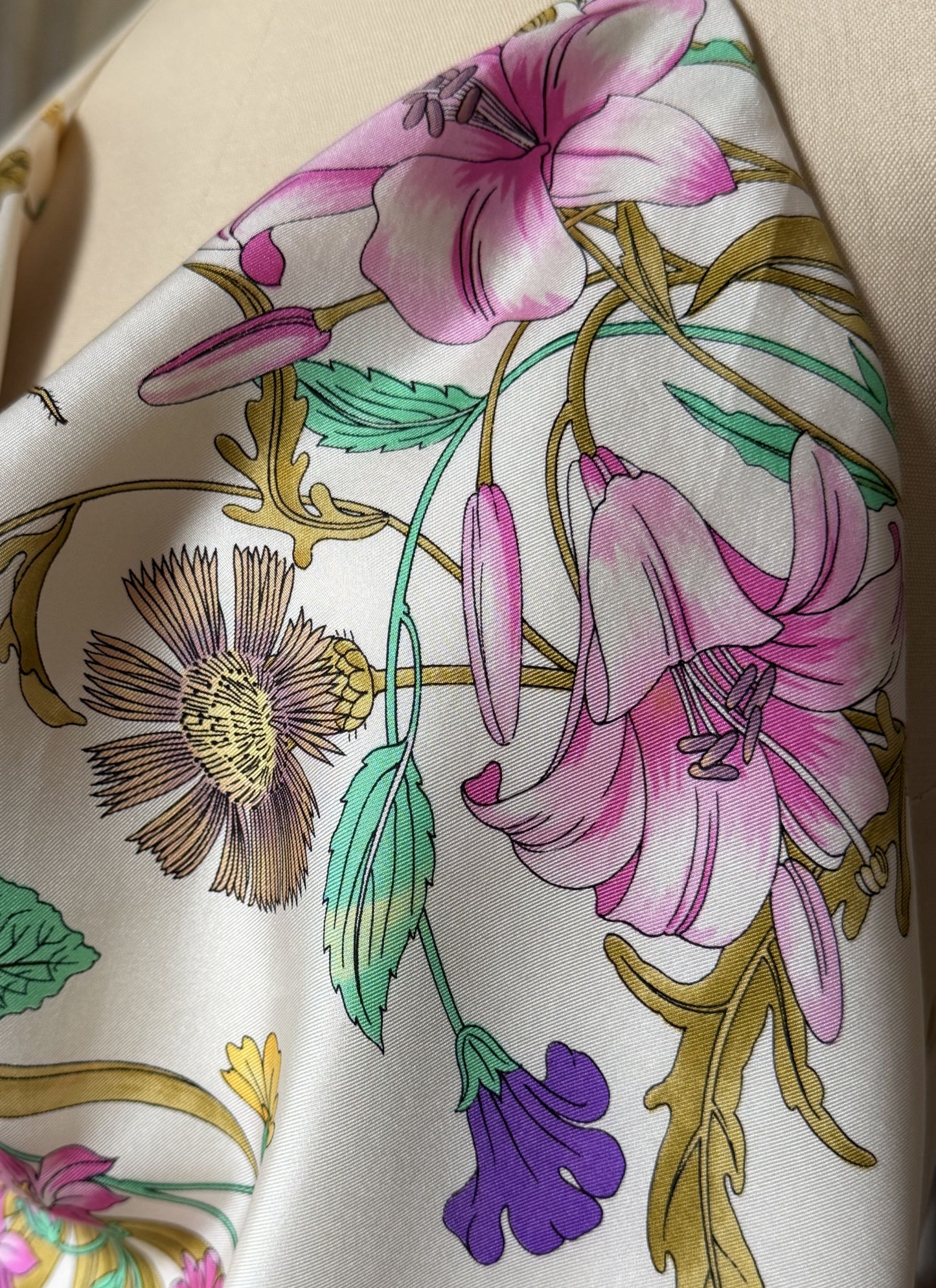 Upcycled Gucci Blue Flora Scarf Top