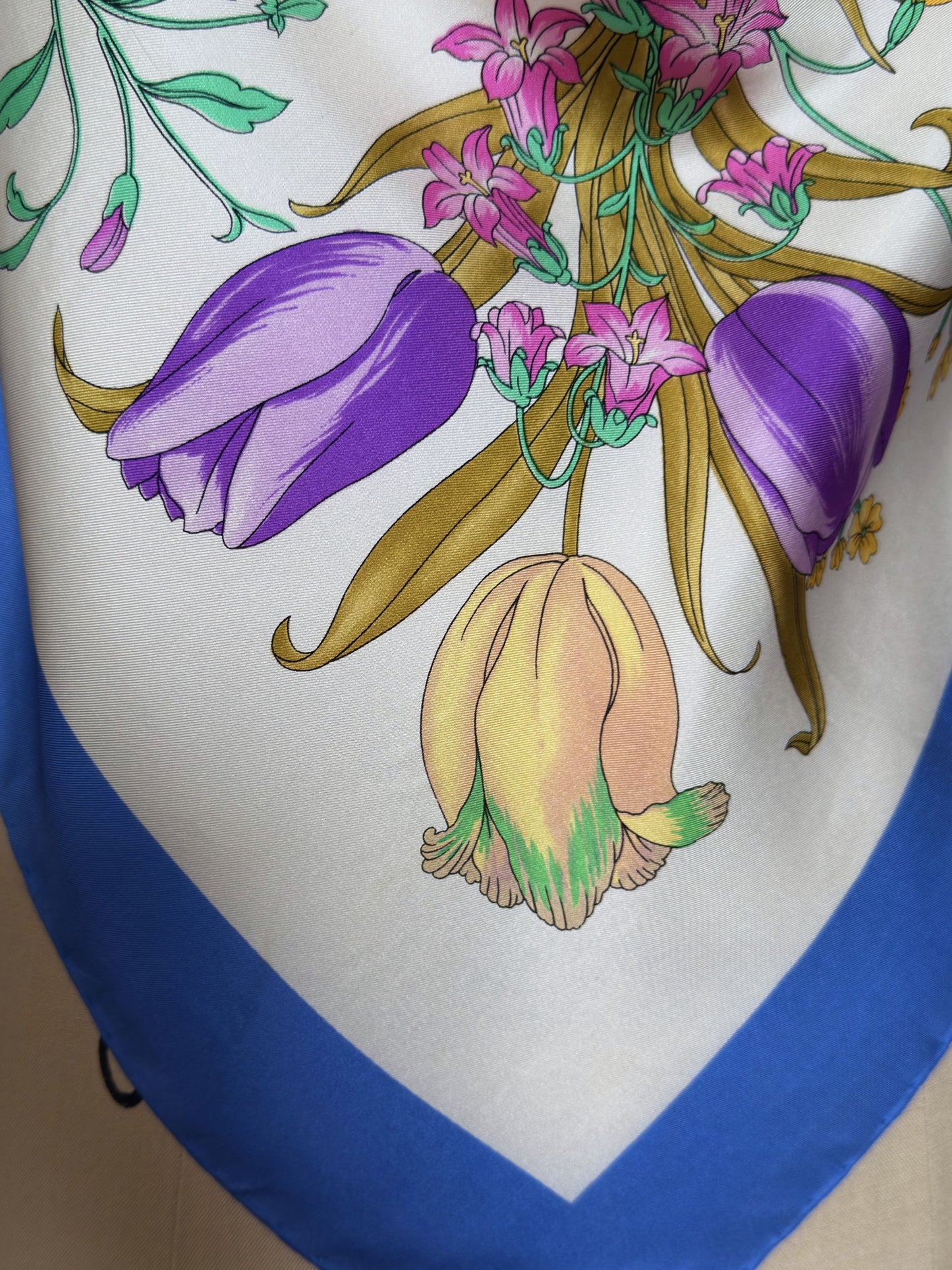 Upcycled Gucci Blue Flora Scarf Top