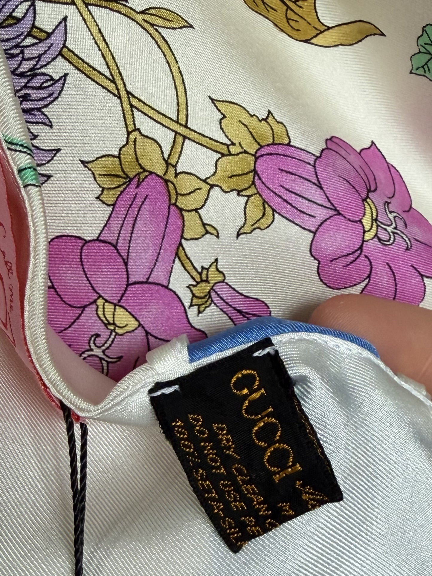 Upcycled Gucci Blue Flora Scarf Top