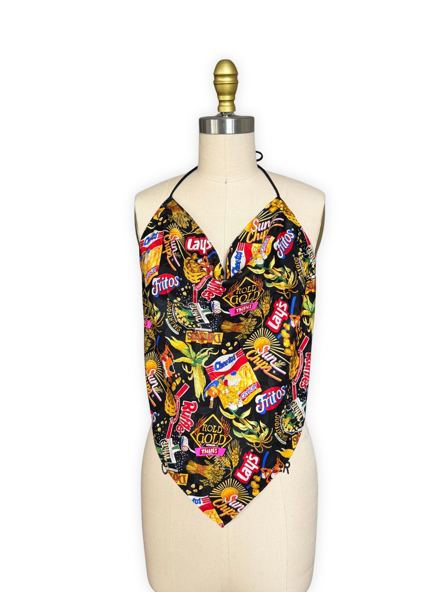 Upcycled Nicole Miller Chips Scarf Top