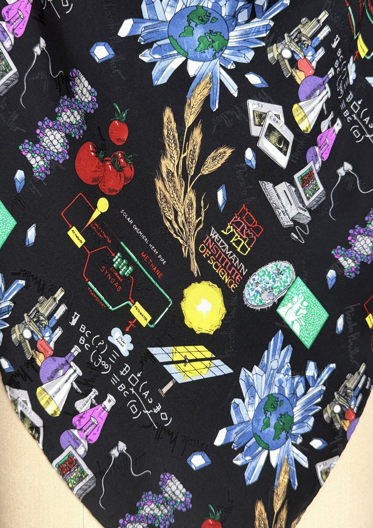 Upcycled Nicole Miller Science Beauty Scarf Top