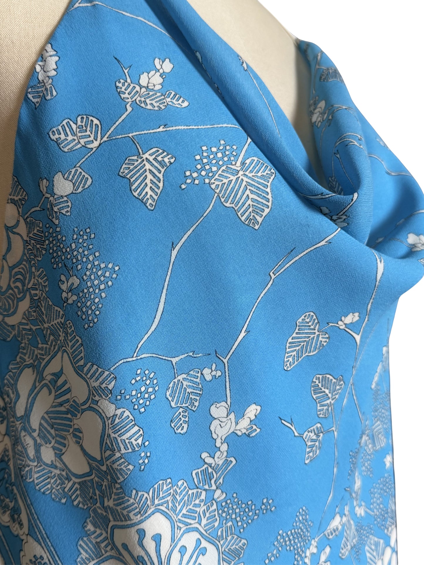 Upcycled Pucci Soft Blue Floral Scarf Top