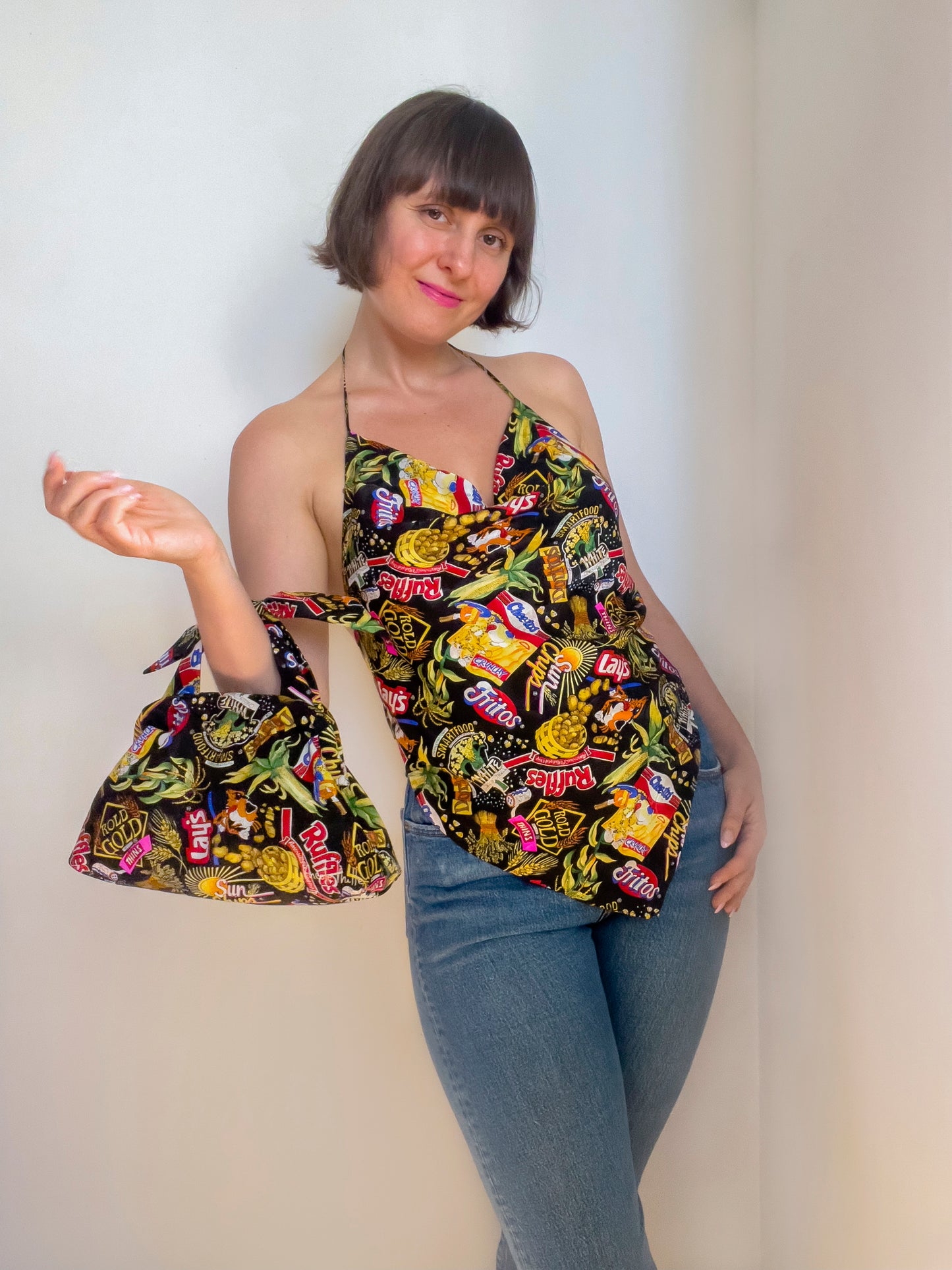 Upcycled Nicole Miller Chips Top