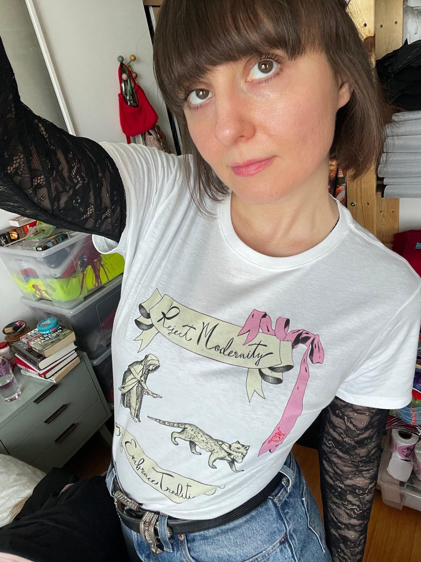 Cat Meme Tee - Reject Modernity, Embrace Tradition