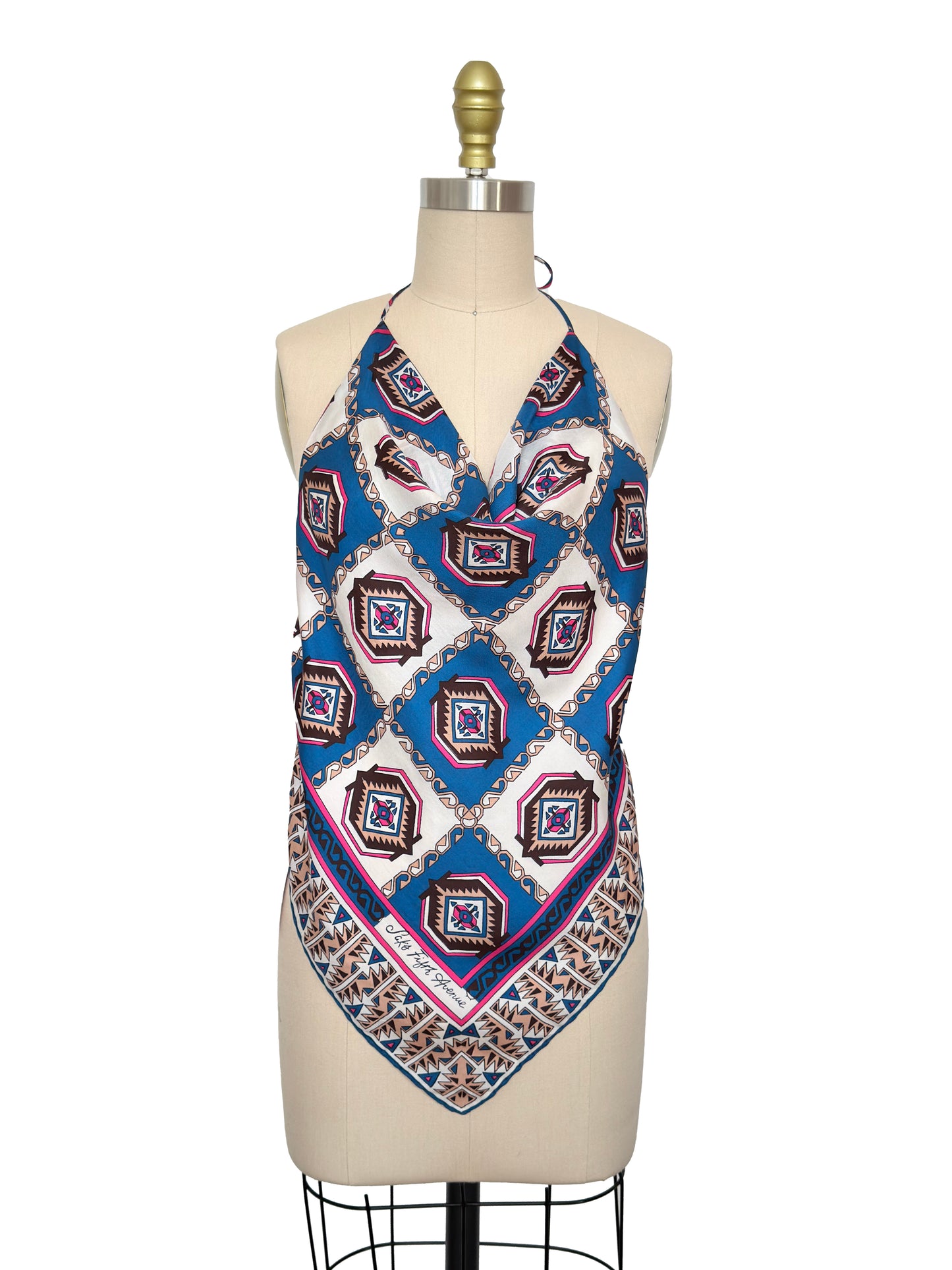 Upcycled Saks Fifth Ave Scarf Top